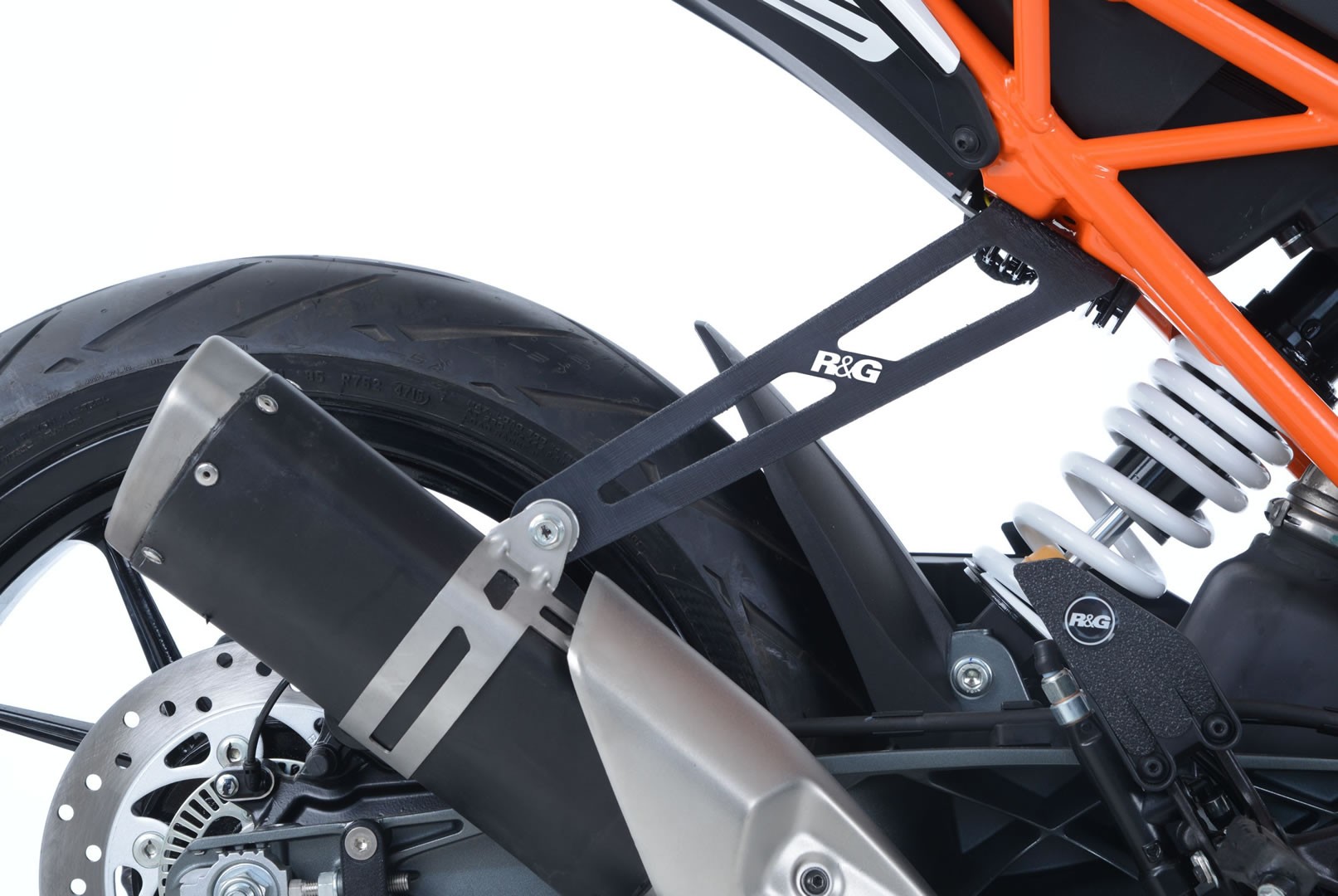 Kipufogó tartó konzol & hátsó lábtartóhely takaró plakett KTM Duke 125 '17- (2017) modelllek